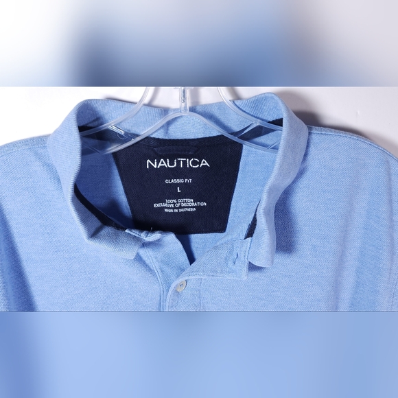 Nautica Classic Fit Women's Golf / Polo Shirt Size Large Baby Blue - Picture 2 of 10